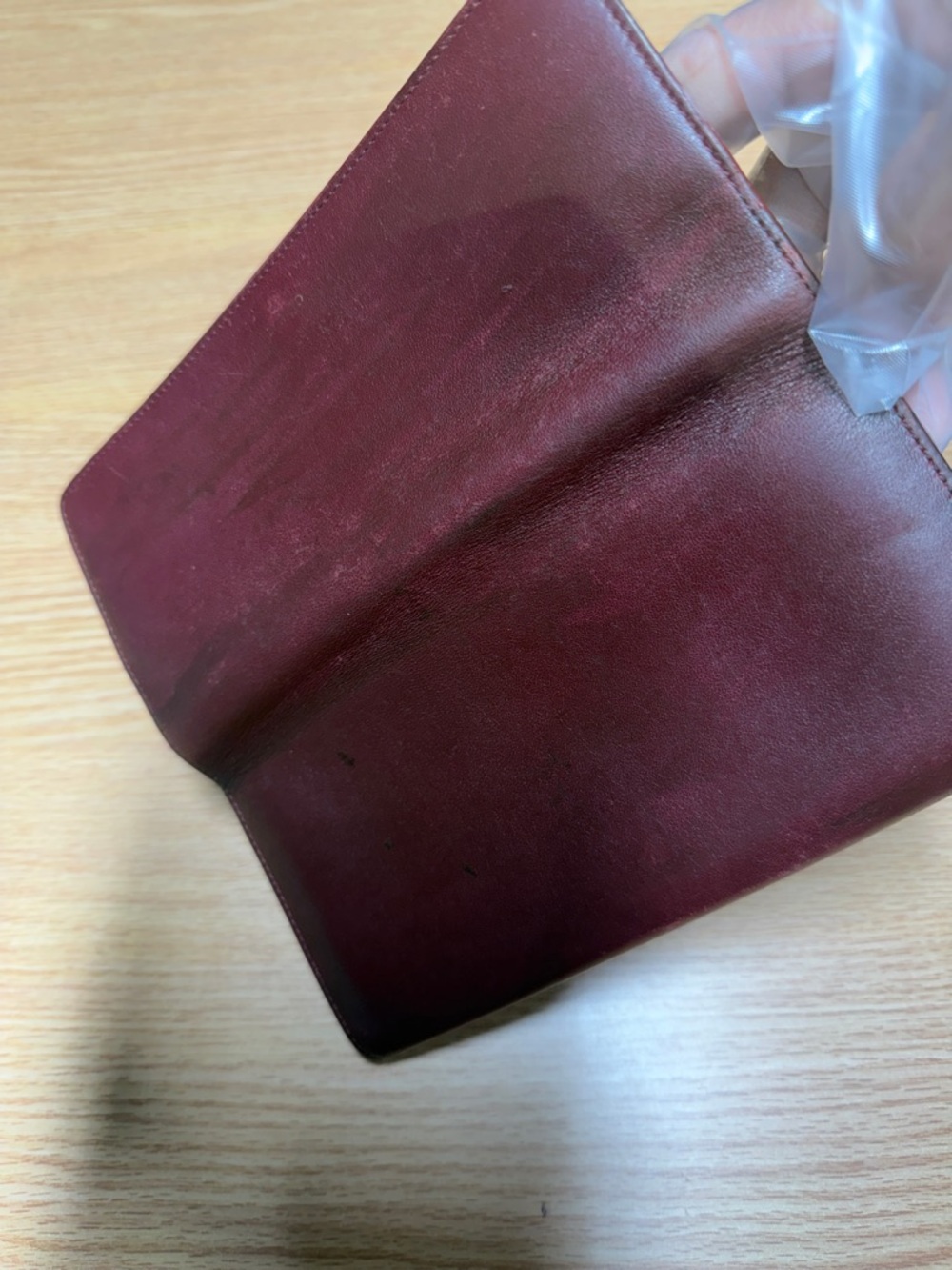 Celine Burgundy Leather Foldover Wallet (authentic) - Picture 10 of 16